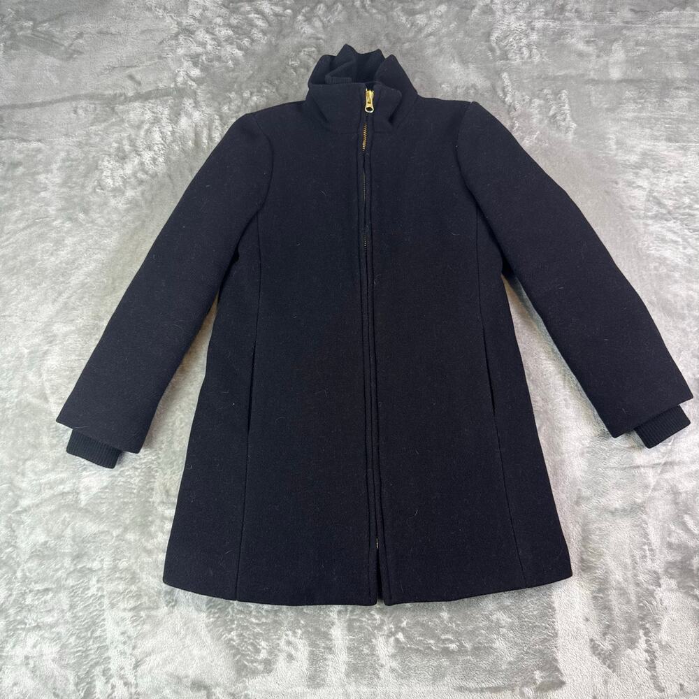 J Crew Italian Stadium Cloth Nello Gori wool blend long jacket womens size 2P